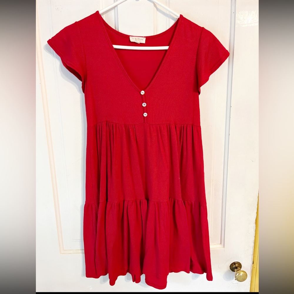 Red mini dress